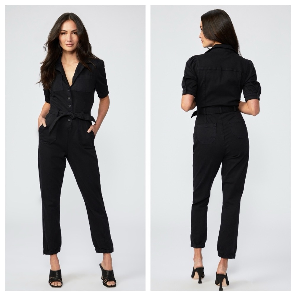 PAIGE Mayslie Jumpsuit in Washed Black SZ 6 NWT